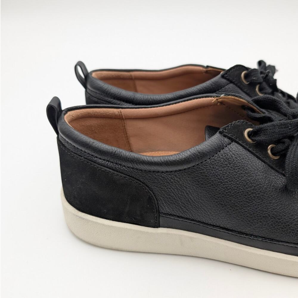 Vionic Black Leather & Suede Sneakers with Cream Sole - Picture 12 of 13